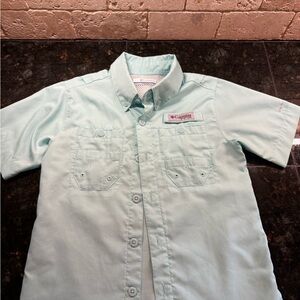 Columbia Aqua Button Down Shirt Lightweight Casual NWOT! Kids